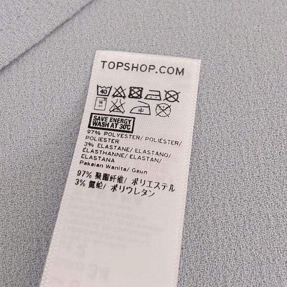 TOPSHOP Kimono Style Stretch Crepe Short Sleeve Wrap Midi Sheath Dress Ice Blue - Picture 7 of 7